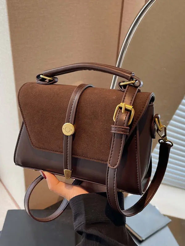 Élodie™ — Bolso bandolera cuadrado chic contrastado