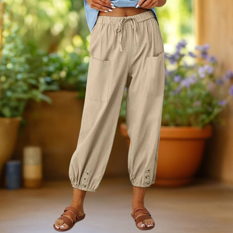 Zara™ | Pantalones harem recortados con cordón