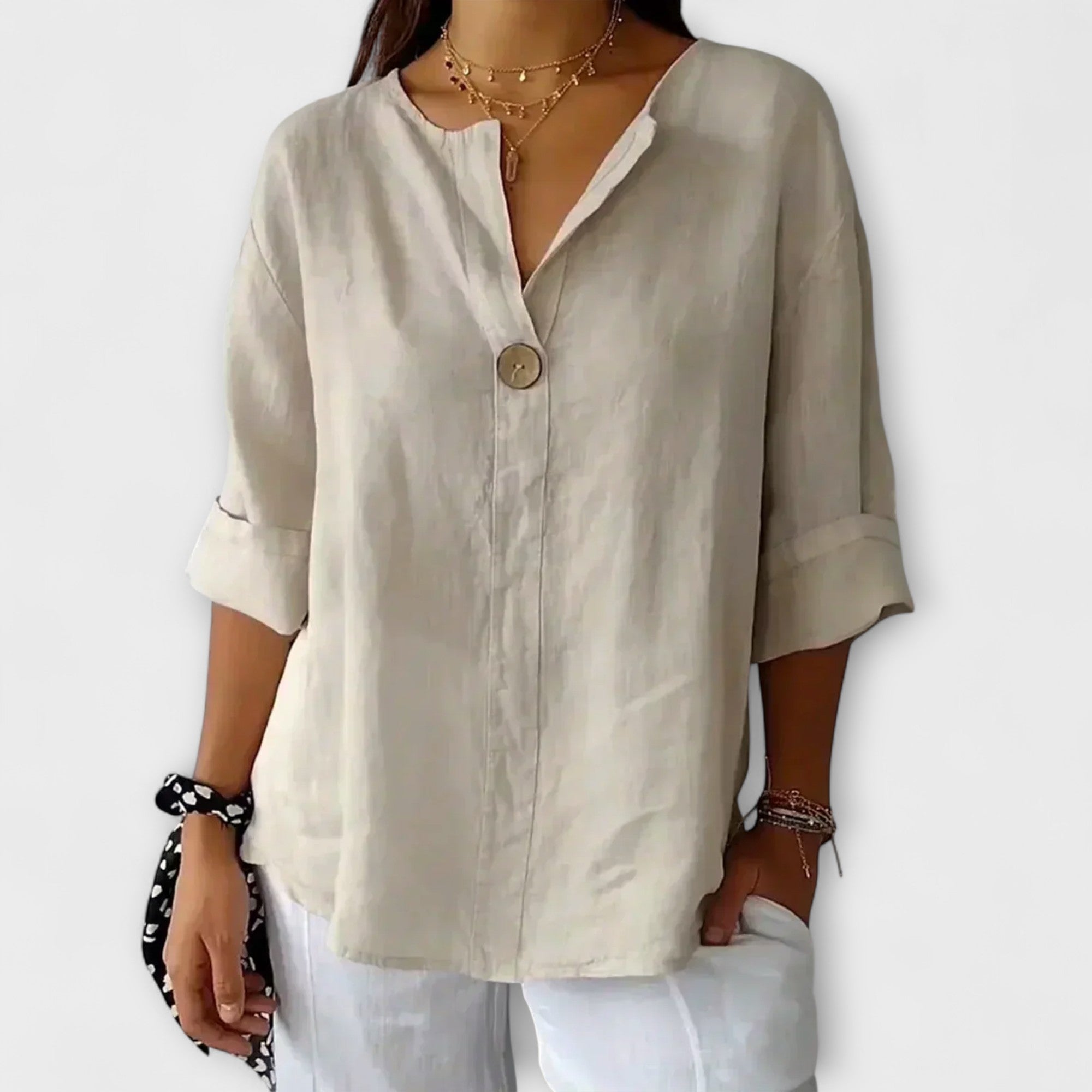 Nicole - Blusa casual de tela