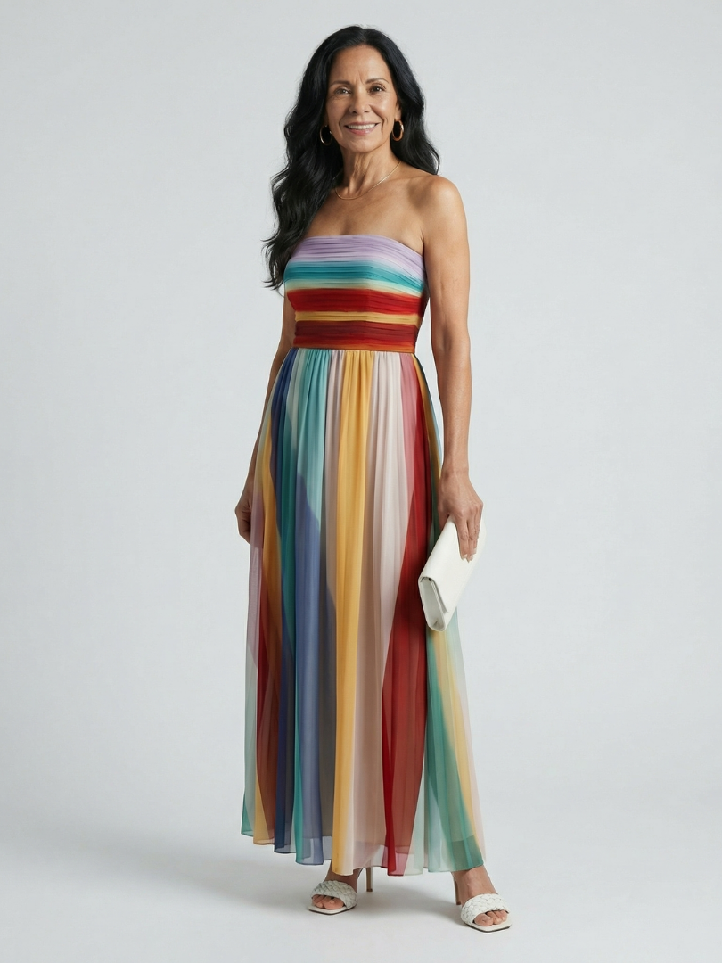 Carolina™ | Vestido maxi a rayas