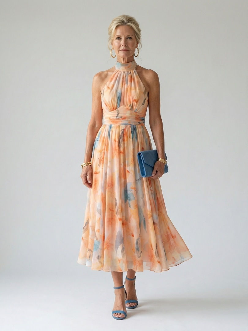 Lucía™ | Vestido midi halter