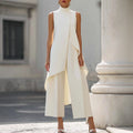 Valentina | Mono Elegante con Top Draped de Cuello Alto