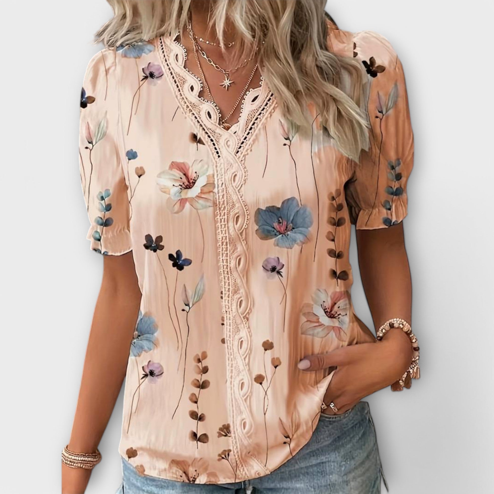 Emily | Blusa de moda con escote en V