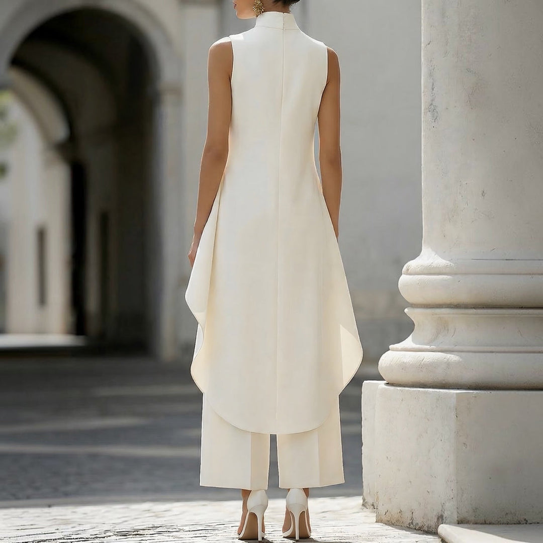 Valentina | Mono Elegante con Top Draped de Cuello Alto