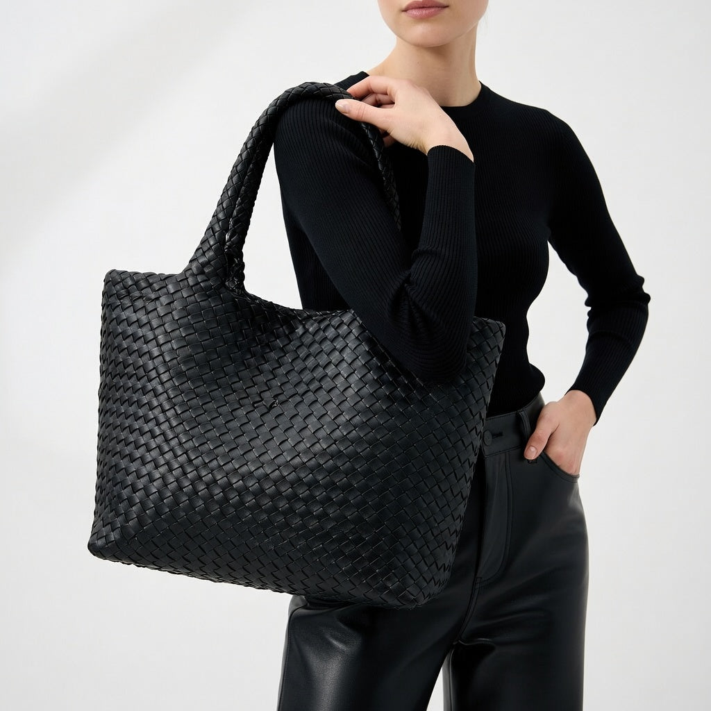 Delphine™ — Bolsa de mano trenzada de elegancia atemporal