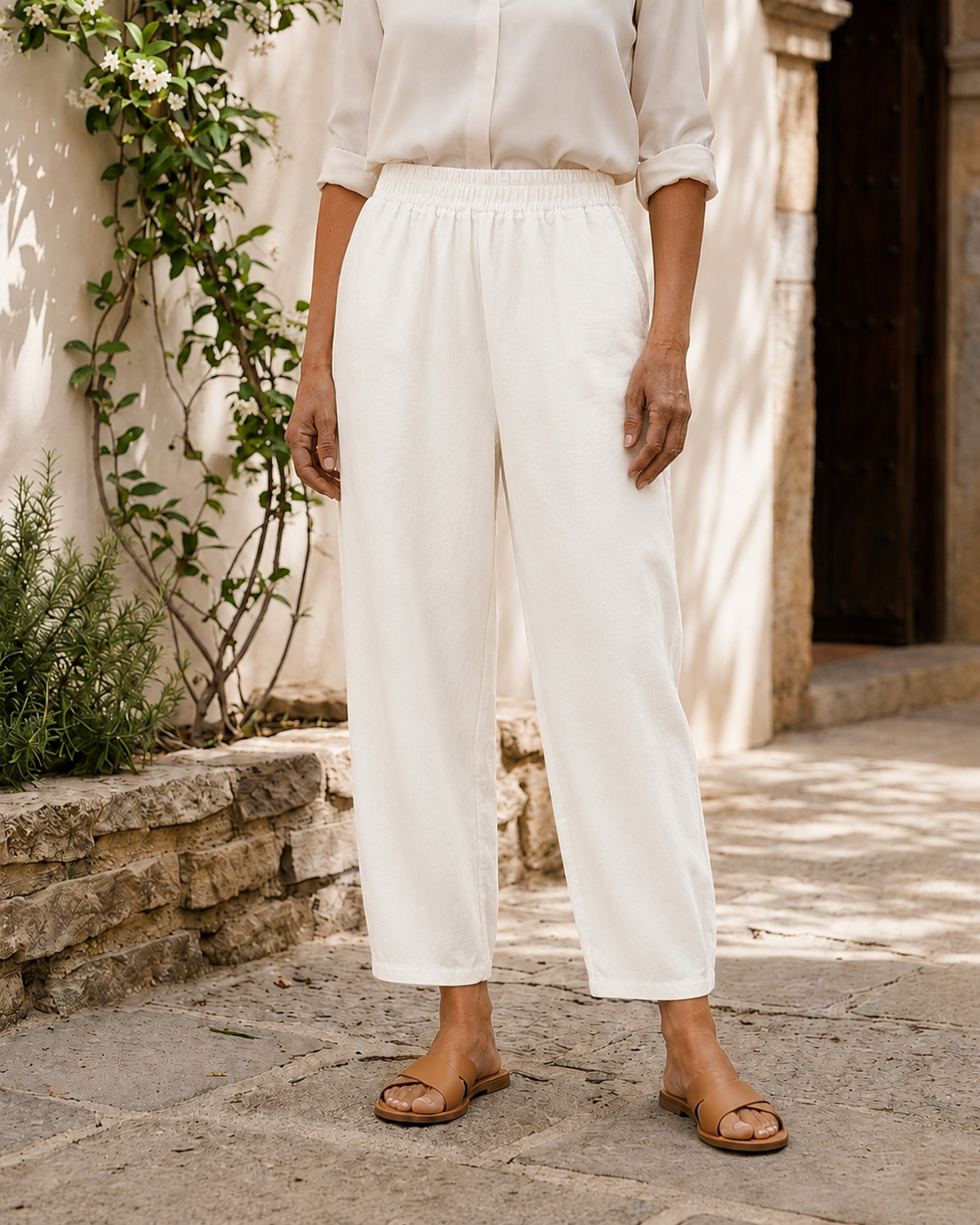 Harlow™ | Capri de lino de pierna ancha