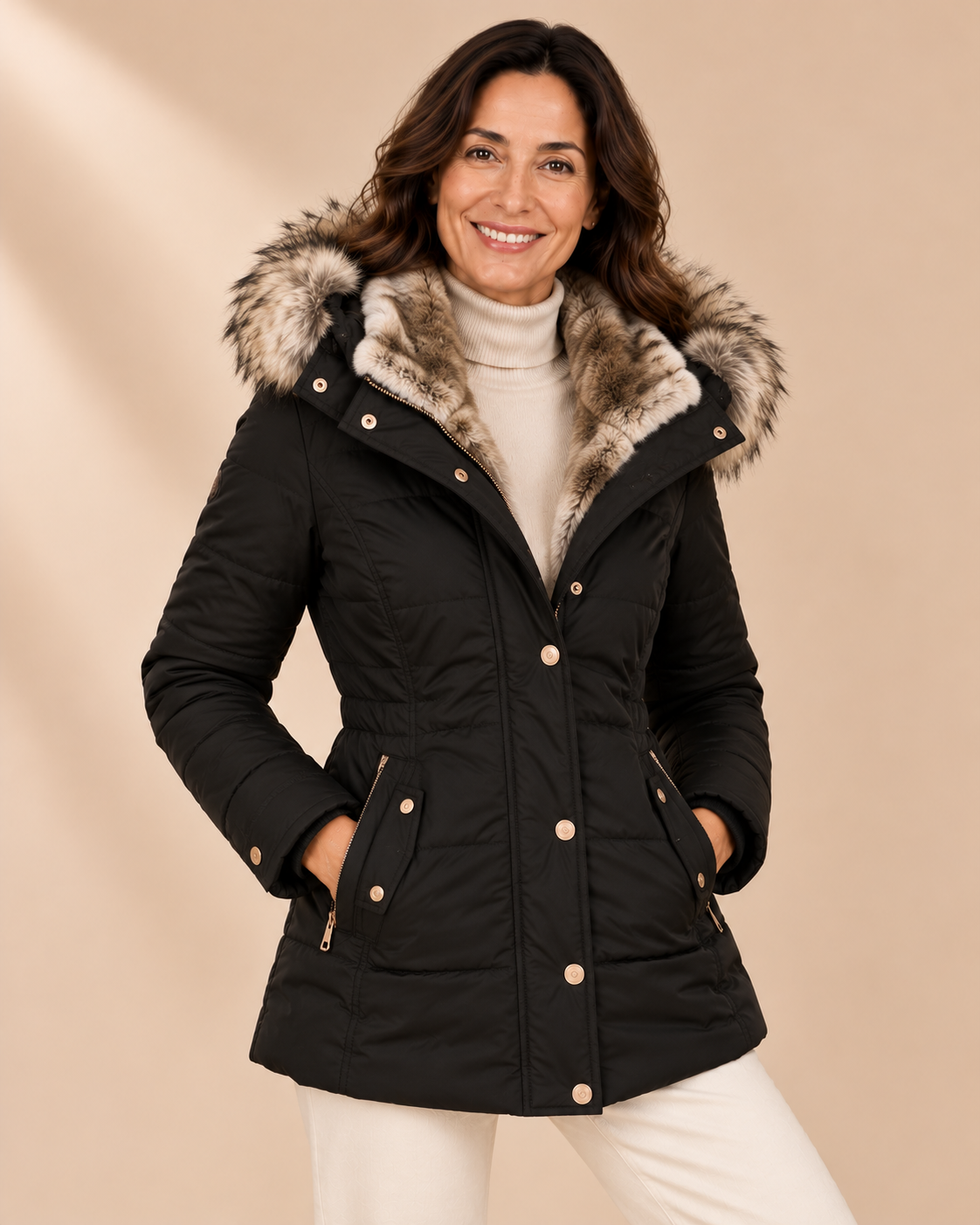 Emilia | Chaqueta Acogedora Forrada de Piel Sintética