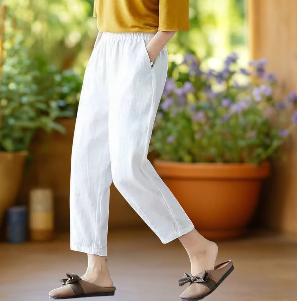 Harlow™ | Capri de lino de pierna ancha