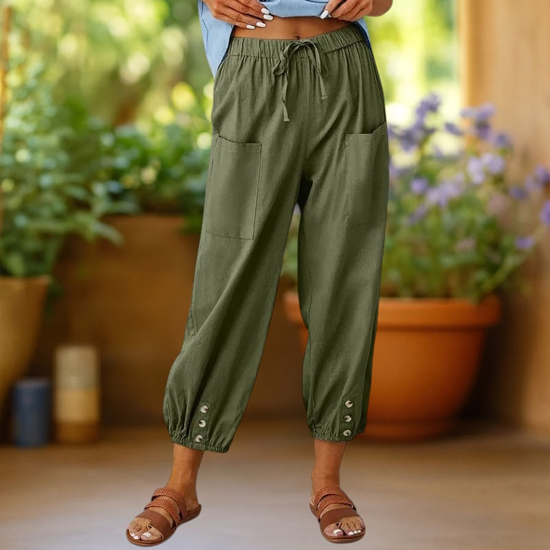 Zara™ | Pantalones harem recortados con cordón