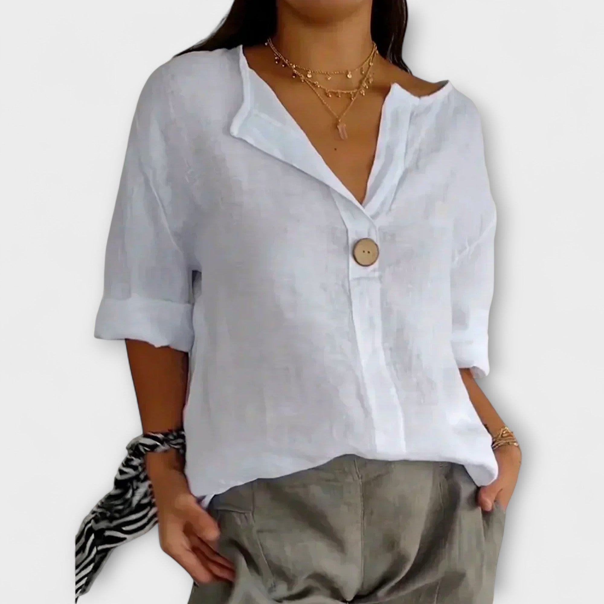 Nicole - Blusa casual de tela
