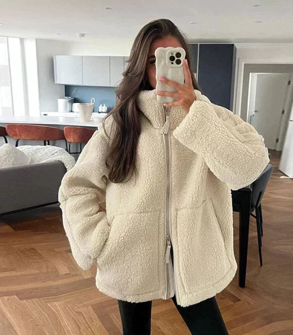 Silvia | Chaqueta Polar Oversize de Cuello Alto