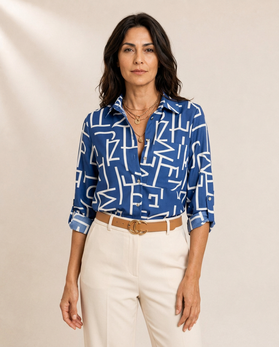 Blusa con cuello clásico
