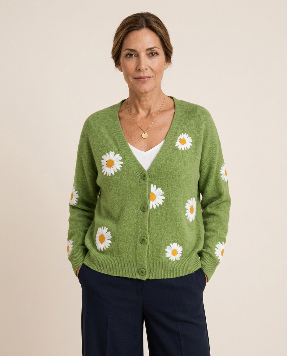 Teresa | Cárdigan con bordado floral